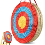 VEVOR Archery Target, 5 Layers 20" Arrow Target, Traditional Solid Straw Round Archery Target Shooting Bow, Hand-Made Arrows Target, Coloured Rope Tar