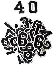 Harsgs 40PCS Iron on Numbers Patches, Embroidered Patches Numbers 0-9 Applique for Clothes, Dress, Hat, Jeans, DIY Accessories, Black