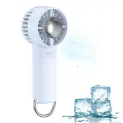 Portable Cold Compress Handheld Fan USB Rechargeable Fast Cooling Icy Mini Fan with 3 Speed-Blue