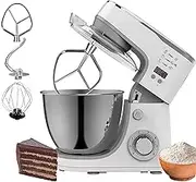 Stand Mixer,1000W 6+P Speed Kitchen Mixers with LCD Display Timer, Food Mixer with Stainless Steel Bowl,Dough Hook, Beater