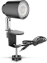 B.K.Licht - Black Metal Desk Lamp, 14.6 x 5.2 x 7.4 cm, 400 Lumen, 5W, GU10 LED, Clampable, Swivelling, Touch Control
