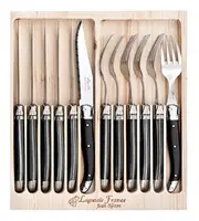 Laguiole Jean Neron 12 Piece Black Cutlery Set