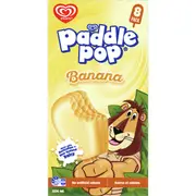 Paddle Pop Banana Frozen Dessert Sticks 8 pack