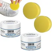 [YANGUN] Pack of 2 Shoes Cleaning Cream, Magic Shoes Stain Remover Cream, White Shoe Shine Cream with Sponge, Sneaker Stain Cleaning Cream, for Shoe Impregnation and Leather Care, d'Alene to