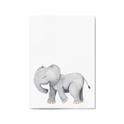 Cartoon Elephant Cute Nursery Baby Animal Wall Art #2