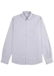 Sunspel Striped Cotton Oxford Shirt - Blue - M M