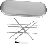 CLISPEED 1 Set Stainless Steel Ear Wax Cleaning Kit Portable Spiral Ear Cleaner Tool Ergonomic Design for Comfortable Use Family Friendly