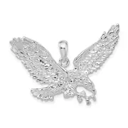 Sterling Silver De-Ani Rhodium-Plated Polished Flying Eagle Pendant