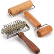 Set of 2 Pizza Dough Roller & Dough Docker, Stainless Steel Dough Hole Maker ...