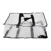 Sturdy Clear Vinyl Plastic Zippered Storage Bag Carrying Handles 55L Capacity