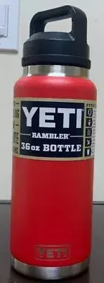 Yeti Rambler 36oz Bottle With Chug Cap - Rescue Red *NEW* FREE SHIPPING!