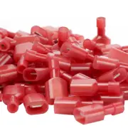 UL Listed Red Male Spade Connector 22-16 AWG, 100Pcs Nylon Crimps Terminal Conn