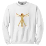 The Vitruvian Man Leonardo Da Vinci Mens White Sweat Sweater Jumper Sweatshirt