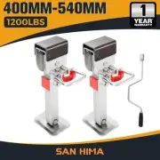 2x400mm Drop Down Corner Legs W/Handle Steel Base 1200LBS Caravan Stabilizer Leg