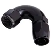 Aeroflow 550 Series Cutter One-Piece Full Flow Swivel 120° Hose End -10AN, AF554-10BLK
