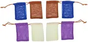 LALADEFIEE 8pcs Face Cleaning Foaming Net Soap Net Pouch Travel- Storage Bag Exfoliating Mesh