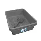 Kitter Litter Sieve Tray 3 Piece Set Beige/Charcoal Cat Litter For Wood Pellets