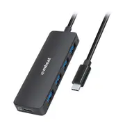 mbeat 4-Port 3.0 5Gbps USB-C Laptop/Computer Travel Hub 15cm w/USB-C DC Port