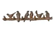Mr Gecko Cast Iron Hand Made 5 Hook Hanger Bird Antique Rust