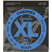D'Addario ECG25 Chromes Flat Wound Light Electric Guitar Strings 12 -52