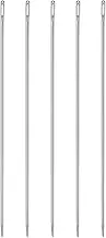 uxcell 5pcs Upholstery Needles 3mm Diameter 200mm (7.87") Extra Long Large Eye Stitching Sewing Straight Hand Needles Stainless Steel for Leather Tapestry Embroidery Tufting Webbing