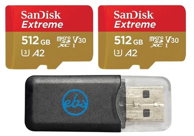 SanDisk MicroSD 512GB Extreme Memory Card (2 Pack) Works with GoPro Action Ca...