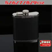 Stainless Steel Pocket Hip Flask Alcohol Whiskey Liquor Screw Cap 5-9 OZ