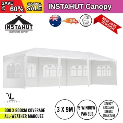 Instahut Gazebo 3x9 Outdoor Marquee Party Wedding Outside Canopy Camping Tent AU