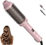IUI Beauty Thermal Brush, 3-in-1 Pro Negative Ion Two PTC Heaters Thermal Brush, IUI Beauty 3-in-1 Negative Ion Perfect, Style in 30 Seconds, Snag-Free Bristles forSmooth (Pink)