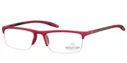 Square Semi Rimless Plastic Men's Glasses Red Size +1.00 - Lenses Included - Private Health Rebate - Blue Light Block Available - SmartBuy Readers