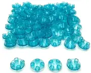 Lego 100 New Trans-Light Blue Plates Round 2 x 2 Stud with Rounded Bottom Pieces