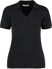[KUSTOM KIT] Womens/Ladies Sophia Comfortec V Neck Polo Shirt (UK Size: 10 UK) (Black)
