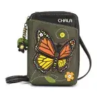 Chala Monarch Butterfly Faux Leather Wallet Crossbody Bag (Olive) NWT