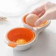 Microwave Egg Poachers,2 Cavity Egg Cooker Steamer Portable Double Cup with Cover Baking Tool
