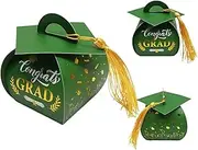 Chocolate Candy Gift Box With Elegant Hot Stamping And Handmade Tassel Details Paper Candy Box Can Be Reused, green 30pcs