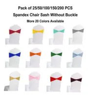50 Spandex Stretch Chair Sashes Bow plain without Buckle Wedding Party Décor NEW