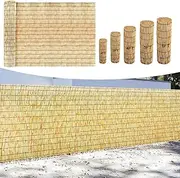 Outdoor Privacy Fence Panels Outdoor Bamboo Screen Fence 2ft 3ft 4ft 5ft 6ft Hign Natural Bamboo Decorative Fences for Room Porch Pool Roof Wall Weatherproof(H1.83xL10m/H6xL33ft)