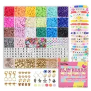 Clay Beads Bracelet Necklace Making Kit 5000 Pcs Flat Polymer Heishi Beads