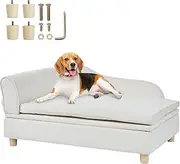 VEVOR Pet Sofa, Dog Couch for Large-Sized Dogs and Cats, Soft Velvety Dog Sofa Bed, 50 kg Loading Cat Sofa, White