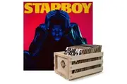 Crosley Record Storage Crate & The Weeknd Starboy - Double Vinyl Album Bundle