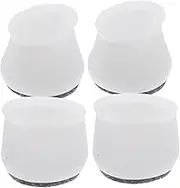 Gadpiparty 4pcs Silicone Felt Foot Pads for Chair and Table Legs Floor Protectors for Hardwood Indoor Use Skid Design for Home Office and School
