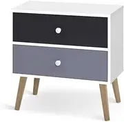 Artiss Bedside Table White + Grey + Black Board Side Tables Storage