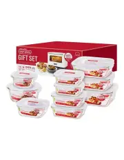 [Lock 'n' Lock] Boroseal Heat Resistant Glass Set 10 Pack in Clear