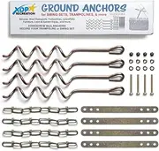 XDP Recreation 70113 Swing Set, Trampoline, & Patio Furniture Metal Ground Anchor Kit Hardware,Bronze