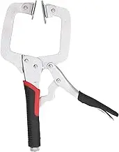 11 inch C Clamp Locking Pliers, Steel with Rotatable Chuck, 9 cm Opening Metal Pocket Hole Clamp for Welding, Woodworking, Comfortable Anti Fatigue Handle