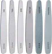 Nail File and Buffer Set, 6 Pcs Professional Nail File Kit for Acrylic and Natural Nails, 100/150/180/220/240/280/1000/4000 Grit Soft Nail Filer Gel Nail Files & buffers Filing Emery Board Home Salon