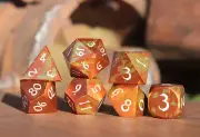 Sunburst Anodized Aluminum - 7 Piece Metal Polyhedral 5e DND RPG Dice Set