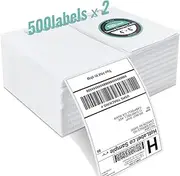 Hotlabel Thermal Labels 4" x 6" Direct Thermal Shipping Labels with Perforations, 500 Labels per Stack, Permanent Adhesive, White, Paper