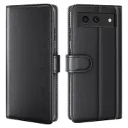 For Google Pixel 8a Case Genuine Split Leather Stand Wallet Folio Cover