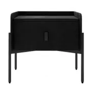 Eliz Velvet Upholstered Bedside Table - Black